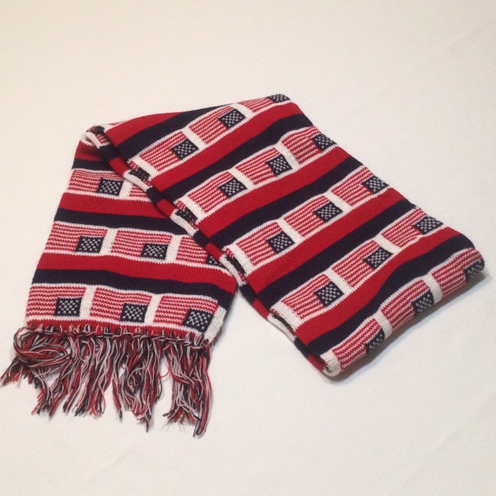 Everitt Knitted Flag Scarf Made In U.S.A. NWT​